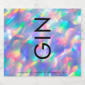 Ultra Modern Bold Big Monogram Iridescent Gin Likeurfles Etiket (Enkel label)