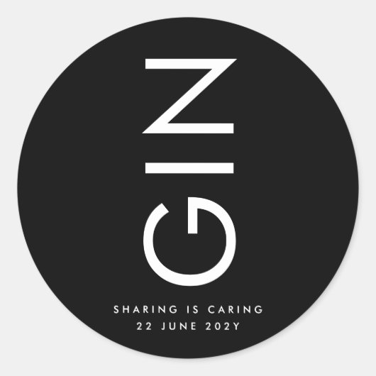 Ultra Modern Bold Big Monogram Liquor Bottle Ronde Sticker (Voorkant)