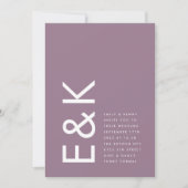 Ultra Modern Bold Big Monogram Paars Weddenschap Kaart (Voorkant)