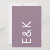 Ultra Modern Bold Big Monogram Paars Weddenschap Kaart (Achterkant)