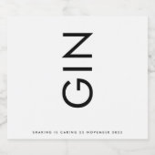 Ultra Modern Bold Big Monogram Simple Gin Likeurfles Etiket (Enkel label)