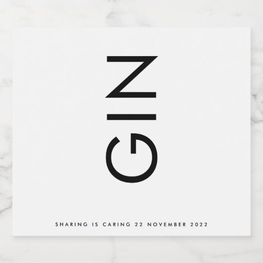 Ultra Modern Bold Big Monogram Simple Gin Likeurfles Etiket (Enkel label)