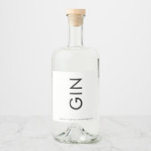 Ultra Modern Bold Big Monogram Simple Gin Likeurfles Etiket (Voorkant)