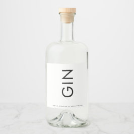 Ultra Modern Bold Big Monogram Simple Gin Likeurfles Etiket