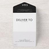 Ultra Modern Bold Big Monogram Simple Weddenschap All In One Uitnodiging (Buitenkant)