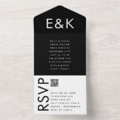 Ultra Modern Bold Big Monogram Simple Weddenschap All In One Uitnodiging (Binnen)