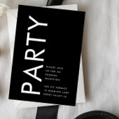 Ultra Modern Bold Big Monogram Simple Weddenschap Informatiekaartje