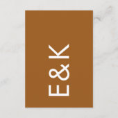 Ultra Modern Bold Big Monogram Simple Weddenschap Informatiekaartje (Achterkant)