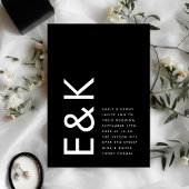 Ultra Modern Bold Big Monogram Simple Weddenschap Kaart
