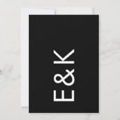Ultra Modern Bold Big Monogram Simple Weddenschap Kaart (Achterkant)