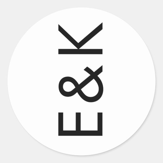 Ultra Modern Bold Big Monogram Simple Weddenschap Ronde Sticker (Voorkant)