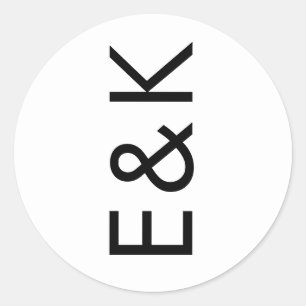 Ultra Modern Bold Big Monogram Simple Weddenschap Ronde Sticker