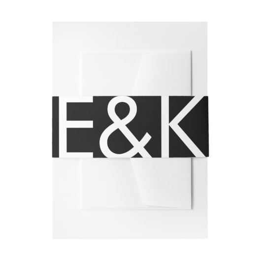 Ultra Modern Bold Big Monogram Simple Weddenschap Uitnodigingen Wikkel (Voorkant Voorbeeld)