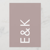 Ultra Modern Bold Big Monogram Taupe Wedding Kaart (Achterkant)