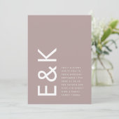 Ultra Modern Bold Big Monogram Taupe Wedding Kaart (Staand voorkant)