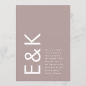 Ultra Modern Bold Big Monogram Taupe Wedding Kaart (Voorkant)