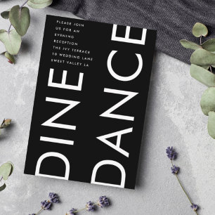 Ultra Modern Bold Big NAME DINE DANCE Wedding Informatiekaartje