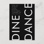Ultra Modern Bold Big NAME DINE DANCE Wedding Informatiekaartje (Voorkant)