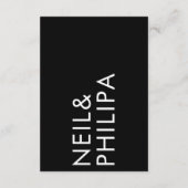 Ultra Modern Bold Big NAME Simple Wedding Informatiekaartje (Achterkant)