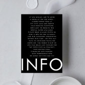 Ultra Modern Bold Big NAME Simple Wedding Informatiekaartje