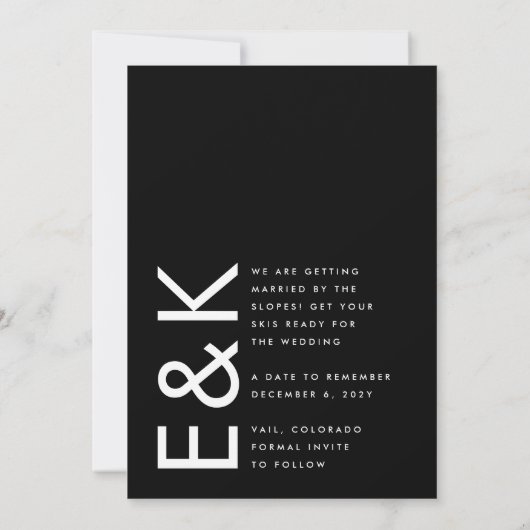 Ultra Modern Bold Big Premium foto Bold DATE Save The Date (Achterkant)