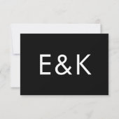 Ultra Modern Bold Groot Monogram Minimalistische B RSVP Kaartje (Achterkant)