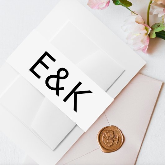 Ultra Modern Bold Groot Monogram Minimalistische B Uitnodigingen Wikkel