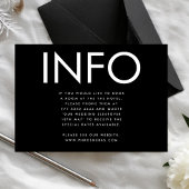 Ultra Modern Bold Grote INFO Bruiloft Details Informatiekaartje
