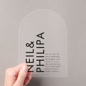 Ultra Modern Bold NAMES Eenvoudig huwelijk Acryl Uitnodigingen (Insitu (Draagbaar))