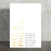 Ultra Modern Bold NAMES Eenvoudig huwelijk Folie Uitnodiging