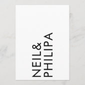 Ultra Modern Bold NAMES Eenvoudig huwelijk Kaart (Achterkant)