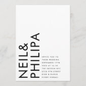 Ultra Modern Bold NAMES Eenvoudig huwelijk Kaart (Voorkant)