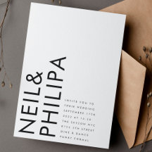 Ultra Modern Bold NAMES Eenvoudig huwelijk