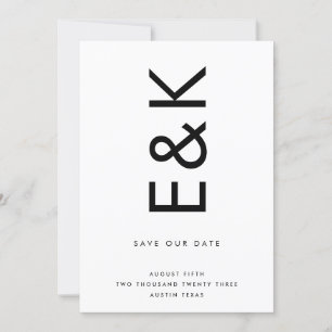 ULTRA MODERN BOLD NAMES MONOGRAM BEWAREN DE DATUM KAART
