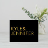 Ultra Modern Bold Names RSVP GOLD FOIL BRIEFKAART (Staand Voorkant)