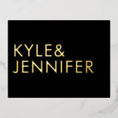 Ultra Modern Bold Names RSVP GOLD FOIL BRIEFKAART (Voorkant)