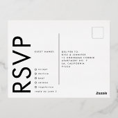 Ultra Modern Bold Names RSVP GOLD FOIL BRIEFKAART (Achterkant)
