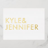 Ultra Modern Bold Names RSVP GOLD FOIL BRIEFKAART (Voorkant)