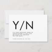 Ultra modern BOLD QR CODE TRENDY Website Ja/Nee RSVP Kaartje (Voorkant)