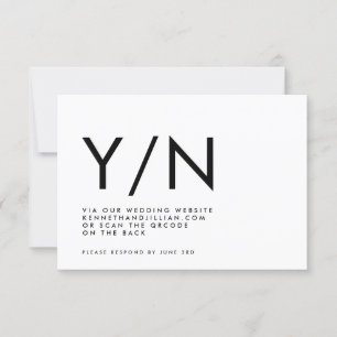 Ultra modern BOLD QR CODE TRENDY Website Ja/Nee RSVP Kaartje