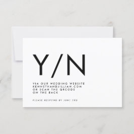 Ultra Modern BOLD QR CODE TRENDY Website Y/N RSVP Kaartje