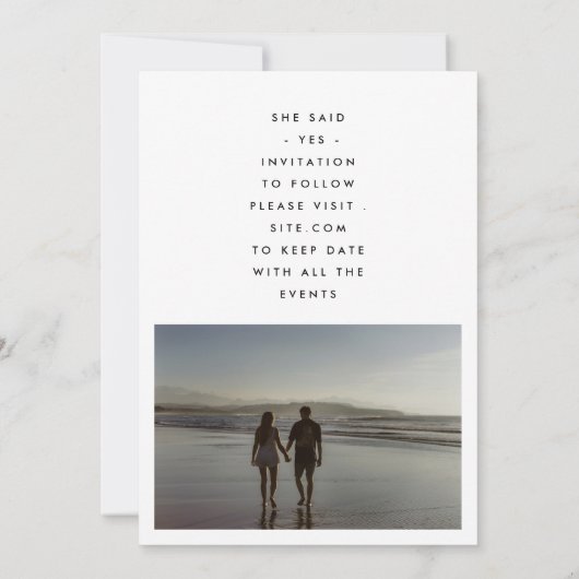 Ultra Modern Bold White Multi Photo Custom Save The Date (Achterkant)