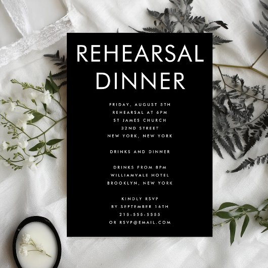 ULTRA MODERN BOLD ZWART BRUILOFT REPETITIE DINER KAART