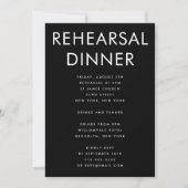 ULTRA MODERN BOLD ZWART BRUILOFT REPETITIE DINER KAART (Voorkant)