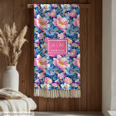 Ultra Modern Bord Roze Monogram Deken voor Haar