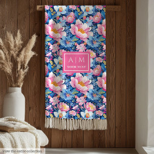 Ultra Modern Bord Roze Monogram Deken voor Haar