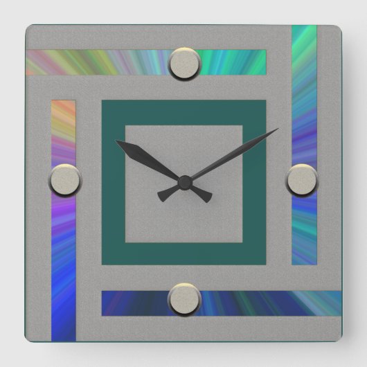 Ultra Modern Contemporary Wall Clock Vierkante Klok (Voorkant)