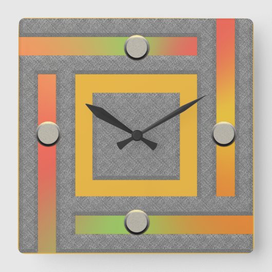 Ultra Modern Contemporary Wall Clock Vierkante Klok (Voorkant)