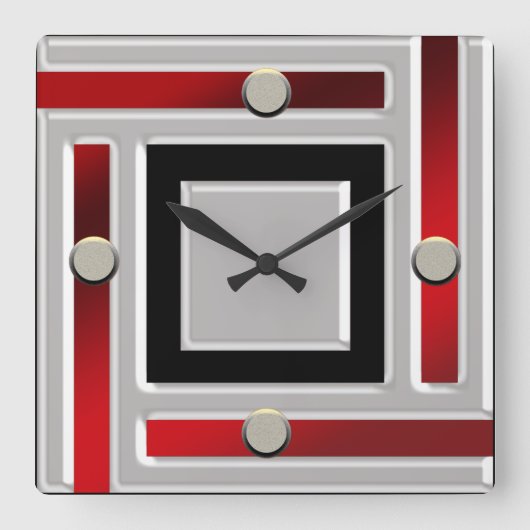 Ultra Modern Contemporary Wall Clock Vierkante Klok (Voorkant)