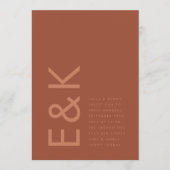 Ultra Modern Desert Bold Monogram Terracotta Kaart (Voorkant)